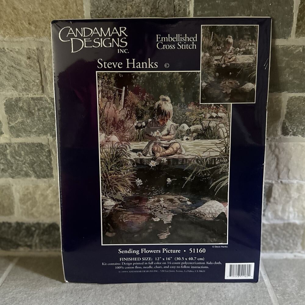 Embellished Cross Stitch Kit Steve Hanks Picking Daises Candamar Designs Inc.